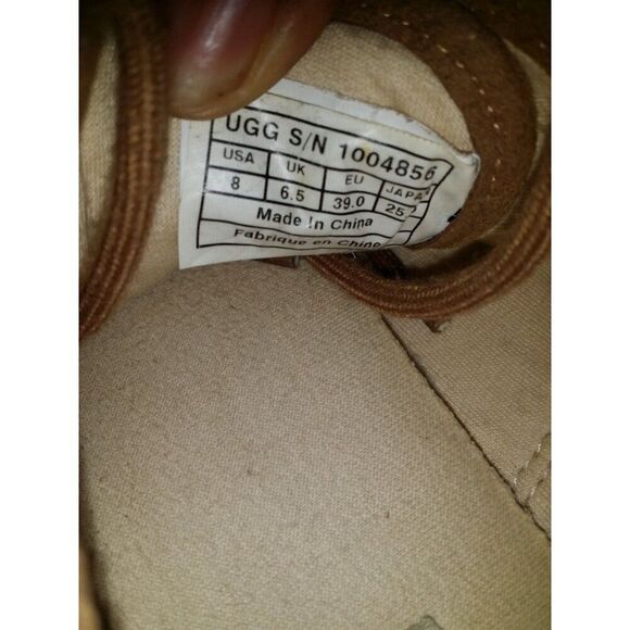 UGG Australia Sneakers Women Sz 8 Tan 1004856 Lace Up Suede Boho - Picture 8 of 9
